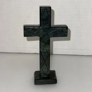 Art | Free Standing Green Marble Stone Cross With Etched Design ...